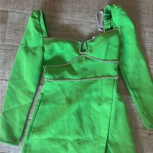 Self-Portrait | Dresses | Selfportrait Green Crepe Diamante Mini Dress |  Poshmark